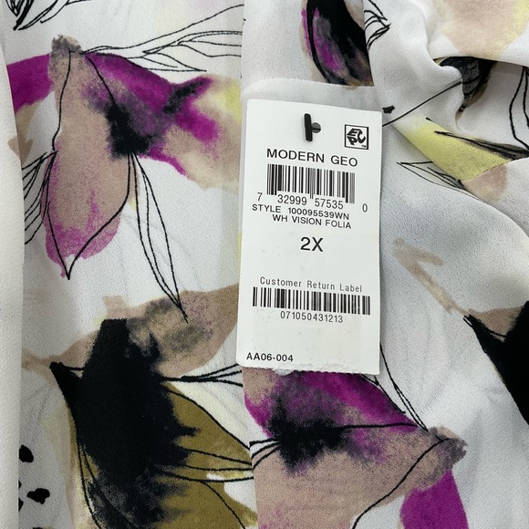 Alfani Women's Plus Size Button-Front Flutter-Sleeve Top 2XL NWT (A125) - Picture 6 of 8